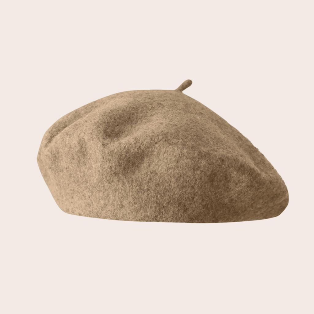 Autumn and winter high-end wear classic wool beret women's universal retro literary solid color simple wool beret