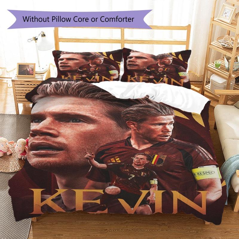 Kevin De Bruyne Belgium National Team Portrait Print 3 Pieces Duvet Cover Set Football Sports Bedding Bedroom Decor Without Pillow Core Comforter