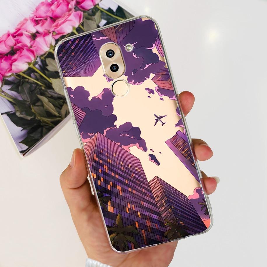 For Honor 6X Case BLN-AL10 BLL-L22 BLN-L21 Cover Fashion Flower Clear Silicone Soft Funda For Huawei Mate 9 Lite GR5 2017 Bumper