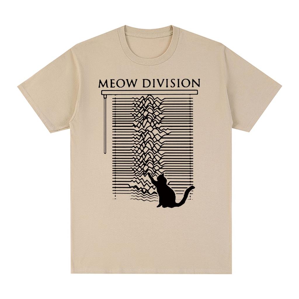 Joy Division Unknown Pleasure Cat Vintage T-shirt Fashion 80s Post Punk Band Cotton Men T Shirt New Tee Tshirt Womens Tops