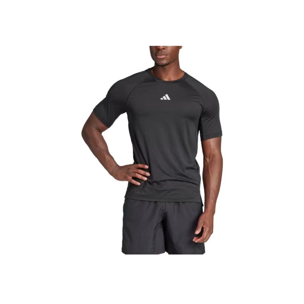 Adidas Футболка для тренировок в спортзале, черная, мужская, уличная, IP2310