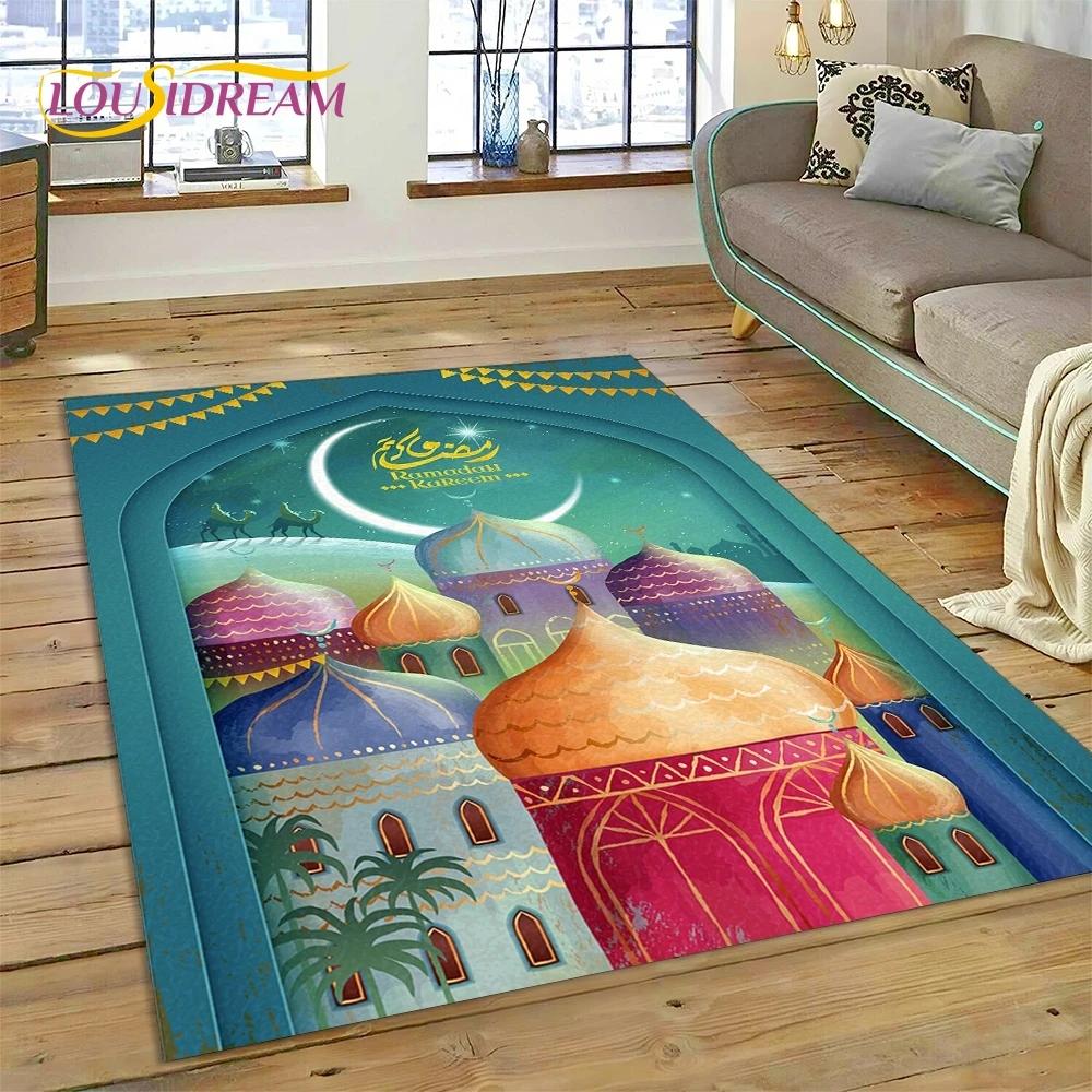 Мусульманский Ислам Молитва Коленопреклонение Поли Коврики Мандала Ковер Ковер для Спальни Гостиной Дома Диван Украшения, Большой Декор Напольный Коврик