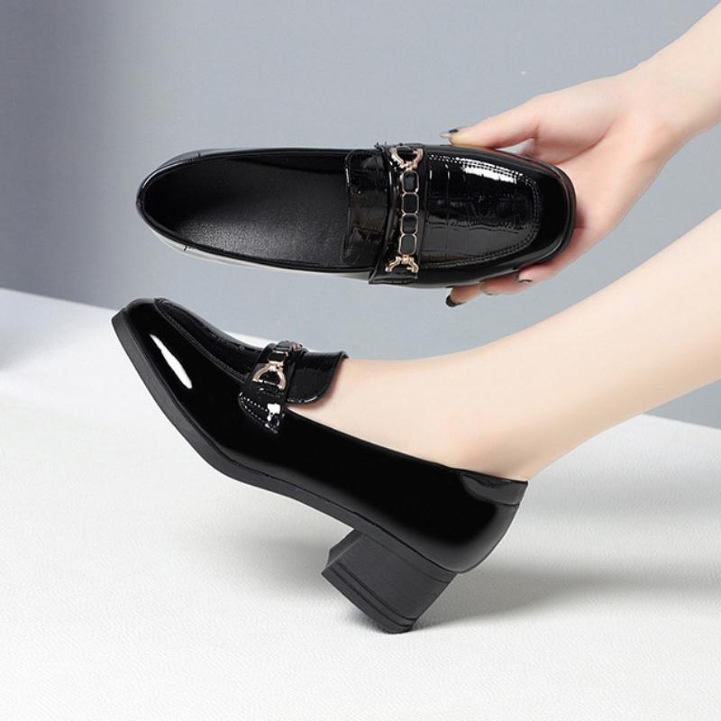 Spring and Autumn Women's Trendy Soft Leather Comfortable Soft-soled Leather Shoes Red Casual Shoes