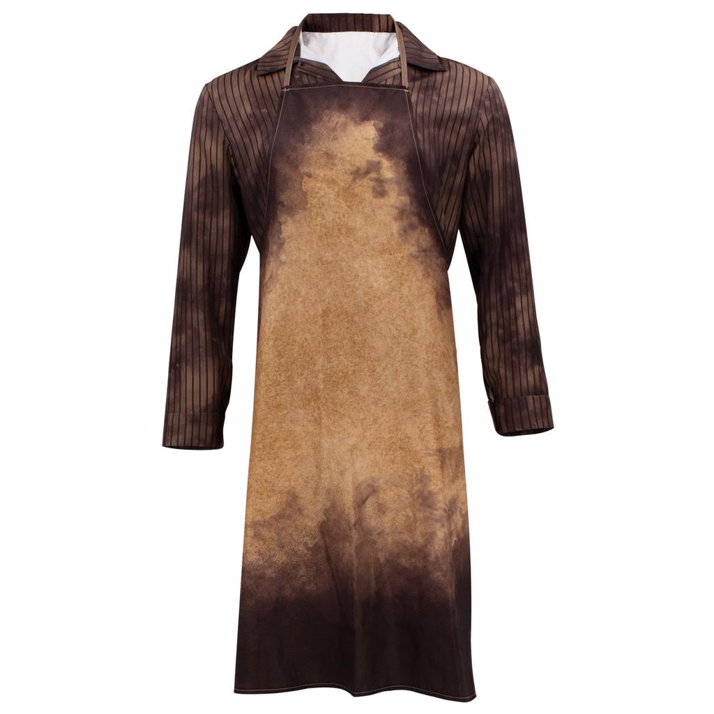 Костюм для косплея Кожаное лицо из фильма, Топ мясника с человеческим лицом, Фартук, Полный комплект для мужчин, Костюм для Хэллоуина, карнавальной вечеринки