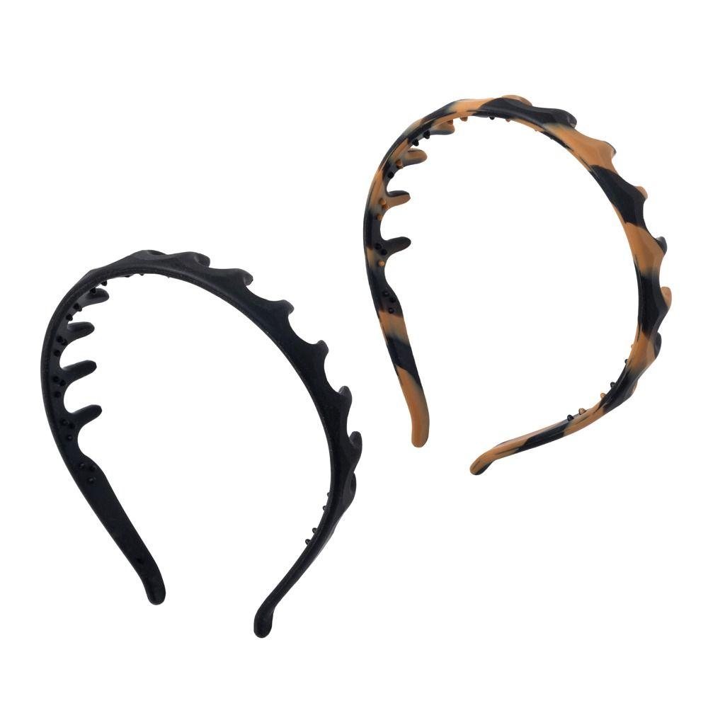 Новая силиконовая повязка на голову зигзаг, гибкая, мягкая, черного цвета, моющаяся, U-образная повязка на голову для женщин и девочек