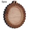 5PCS Cord Blank Wood Pendant Necklace Base Tray Key Chain Round Cabochon Setting