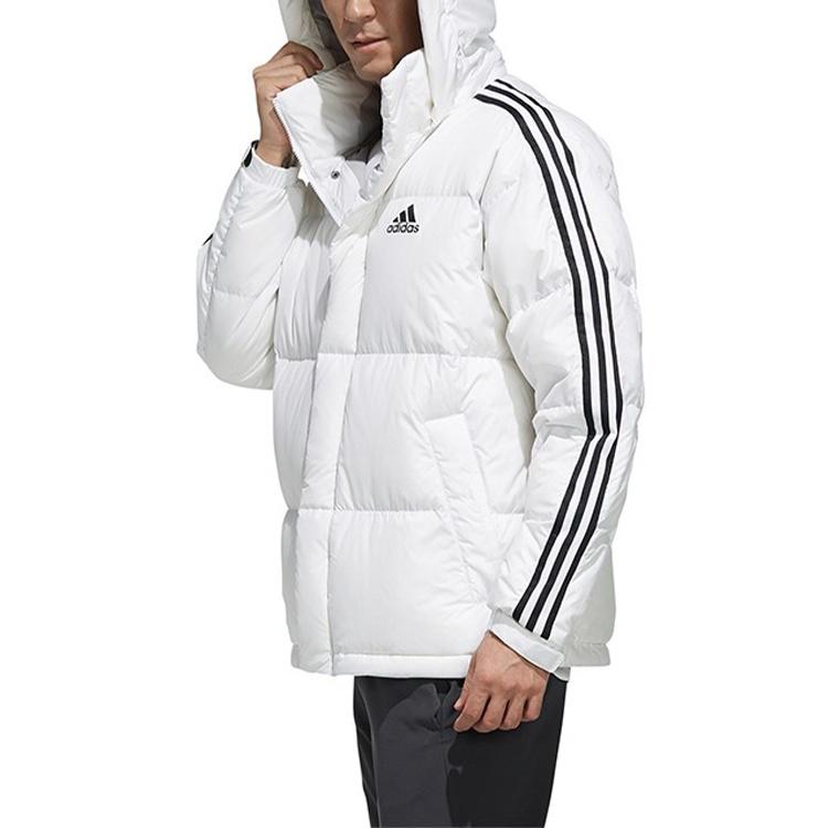 adidas 3ST Puff Down Outdoor protection against cold Stay Warm hooded down Jacket White Men's EH3971