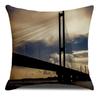 Cross-sea Bridge Pattern Printed Soft Square Pillowslip Blend Cushion Cover Pillowcase Living Room Home Decor