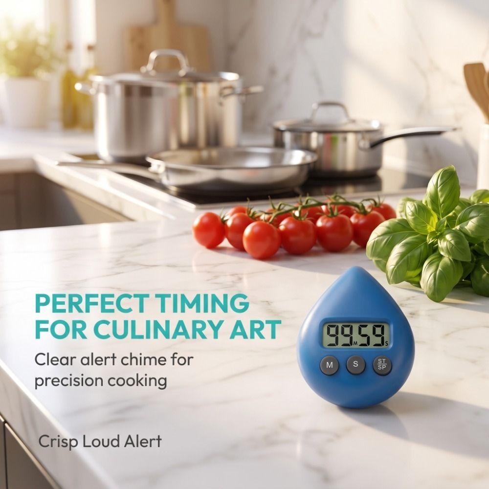 Hanging Hole Kitchen Timer Water Drop Shape Precise Timer Daily Time Management