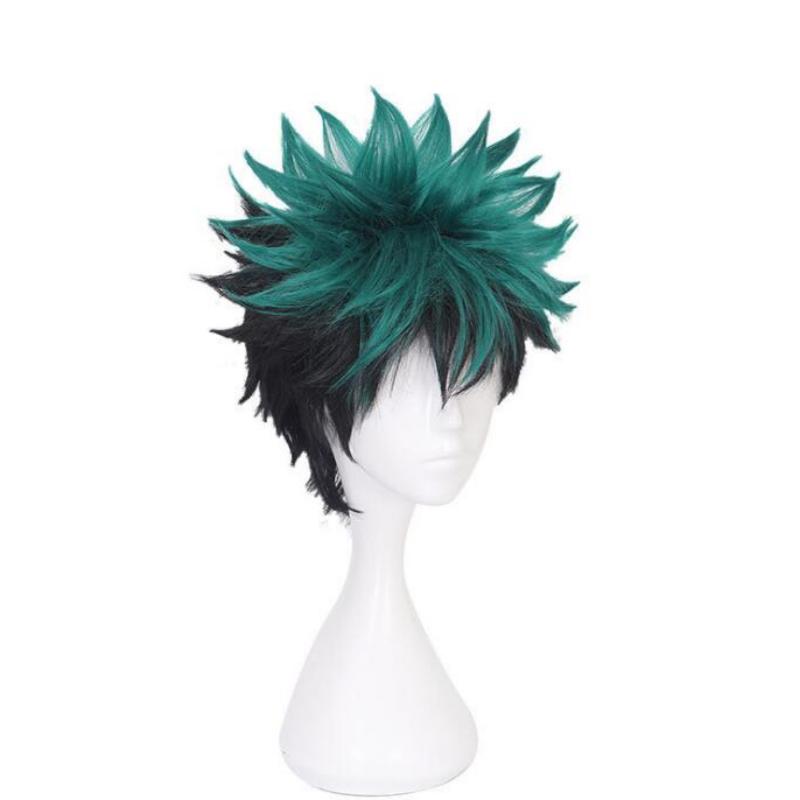 Green Black Short Wig My Hero Academia Midoriya Izuku Cosplay Costume Boku No Hero Academia Heat Resistant Hair Men Women Wigs