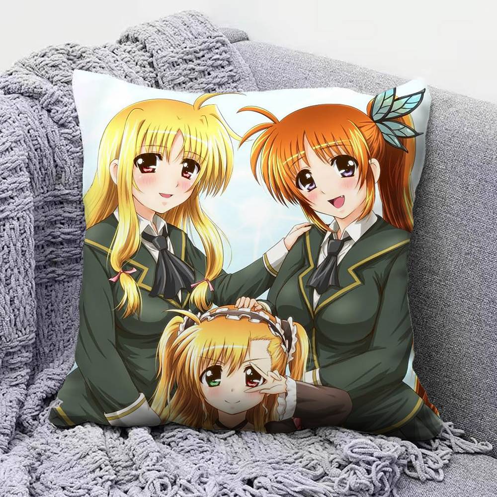 Magical Girl Lyrical Nanoha Pillow Covers Home Sofa Cushion Covers and Aecorative Custom