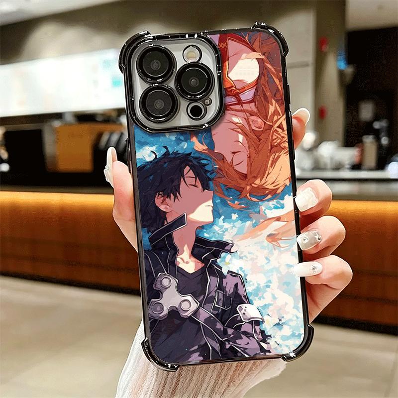Аниме Чехол для телефона с покрытием Sword Art Online Для Iphone 16 17 Pro Max Air 16E 14 15 Plus 12 13 Mini Противоударный Чехол с Airbag