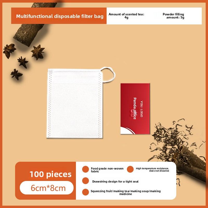 Нетканый чайный пакетик с завязкой, одноразовый пакет для супа и маринада, марлевый пакет для отвара традиционной китайской медицины