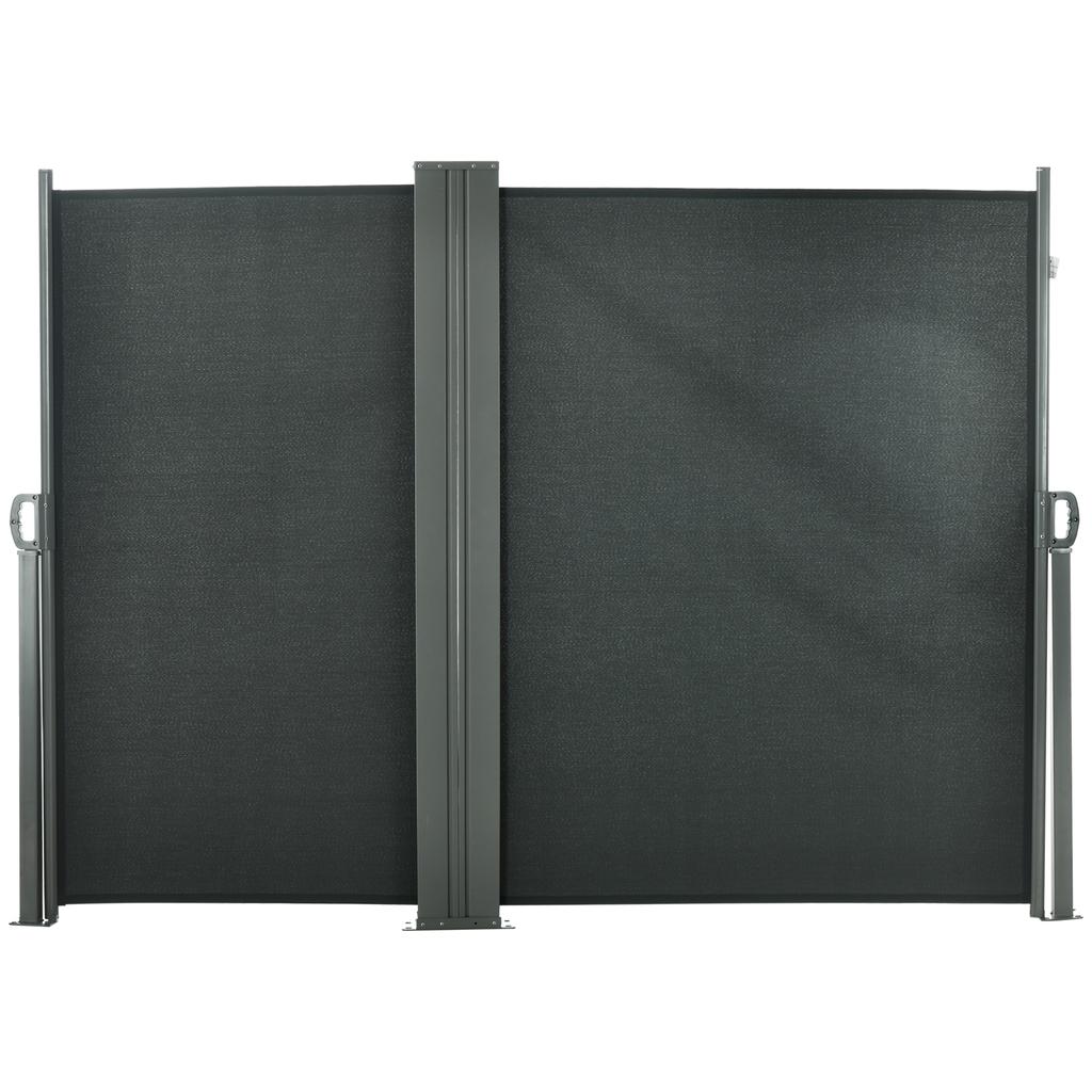 Double Side Lateral Privacy Screen Retractable Dimensions 6L X 1.80H M Polyester Anti UV Gray