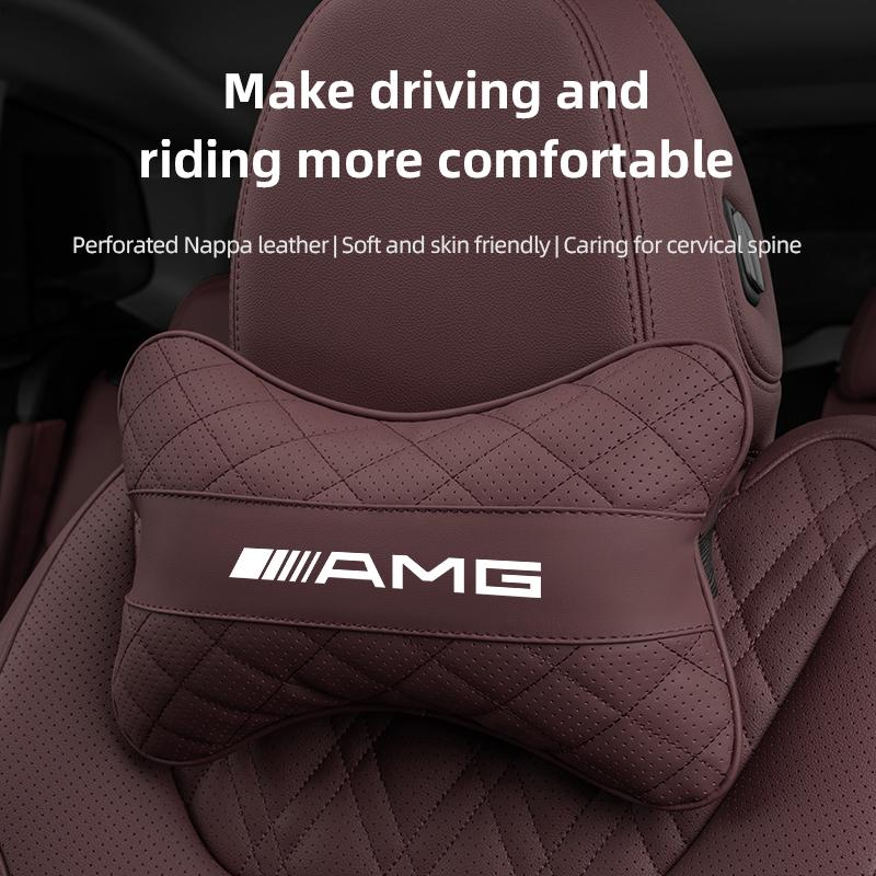 UMEG7 Car Seat Head Support Cushion Lumbar Pillow Interior Accessories For Mercedes Benz AMG Smart W205 C300 W203 W206 W108 W124 W126