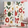 2pcs,2D Plane Printing Pattern Curtains Christmas Ornament1 Polyester Fabric (without Rod) Home Decor Use for Living Room &