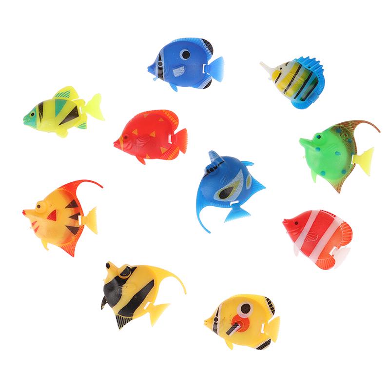 10pcs Aquarium Fish Tank Artificial Fake Floating Fish Pet Decor Ornaments