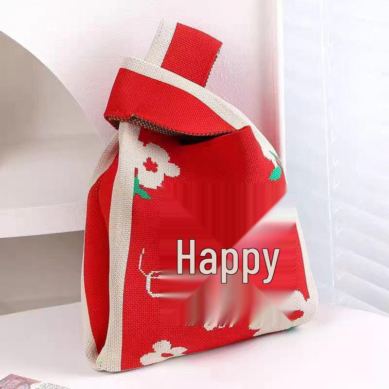 Женская толстая вязаная плетеная сумка-тоут - Подарочная и сувенирная сумочка