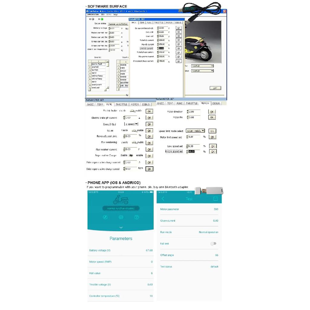 Original Bluetooth Adapter For Sabvoton Motor Controller Work SVMC Series Mqcon Electric Scooter Motorcycles