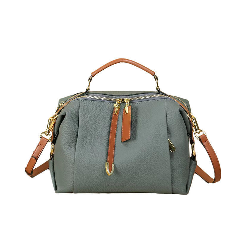 2025 High-end Genuine Leather Vintage Boston Pillow Bag Luxury Designer Tote Lady Stylish Cowhide Handbag Shoulder Crossbody Bag