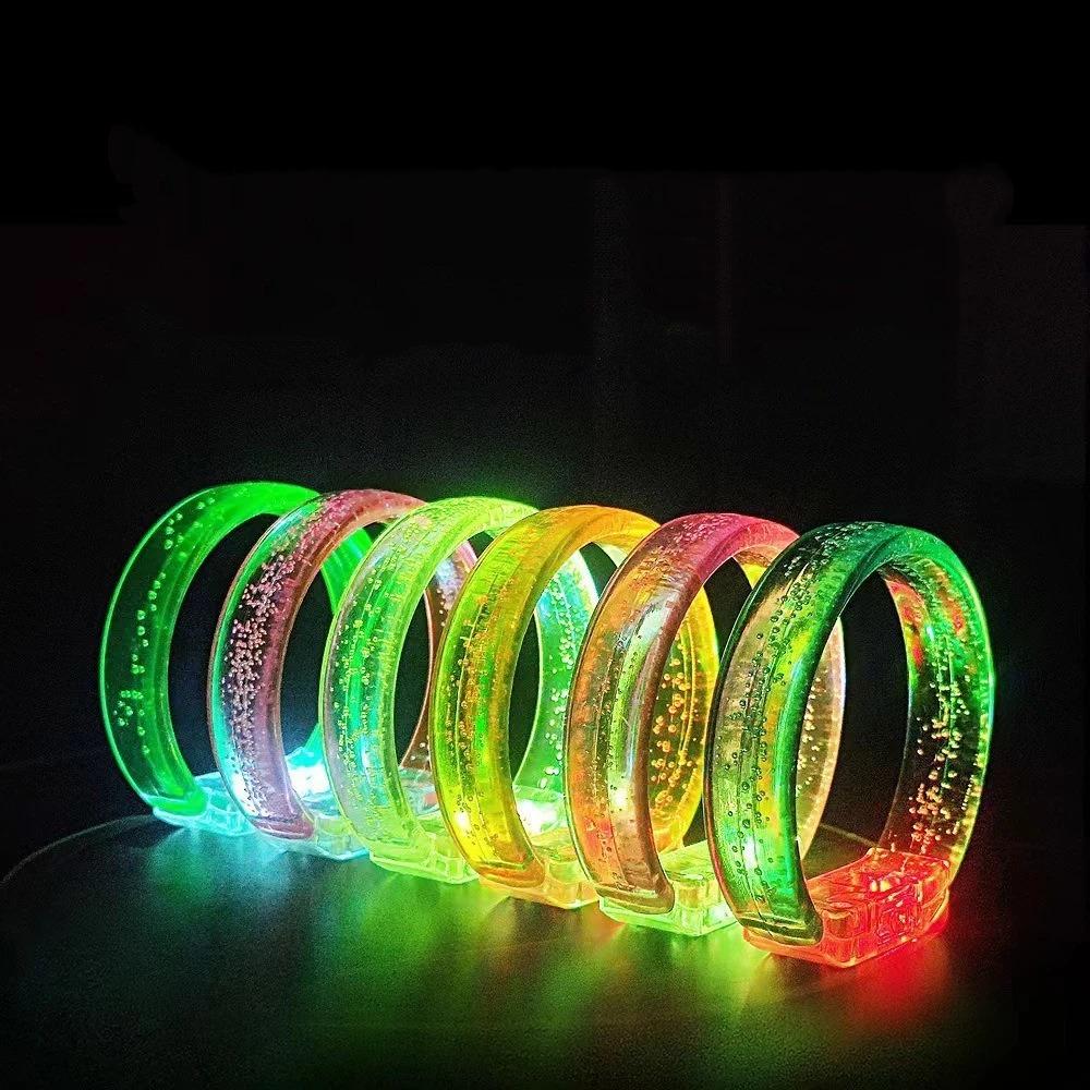 10 Pieces High Transparency Light Up Bangle Glow in The Dark Luminous Wristbands  Night Events