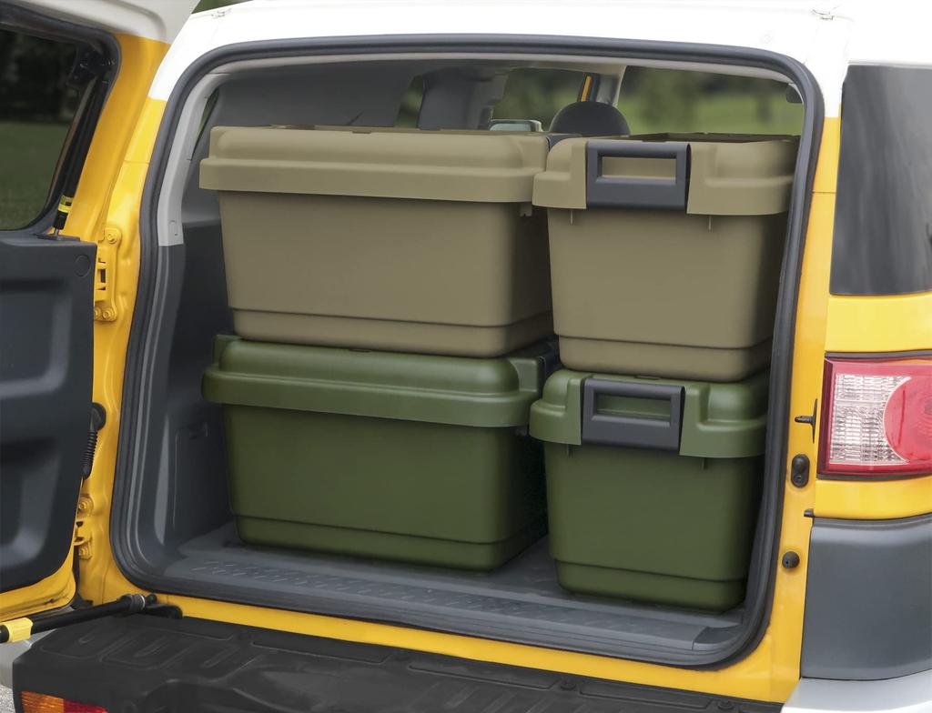 JEJ Ящик для хранения Astage Сделано в Японии Простой герметичный тип с прокладкой Уличный походный табурет Грузоподъемность 100 кг Штабелируемый Контейнер 53 л Зеленый Ширина 64 x