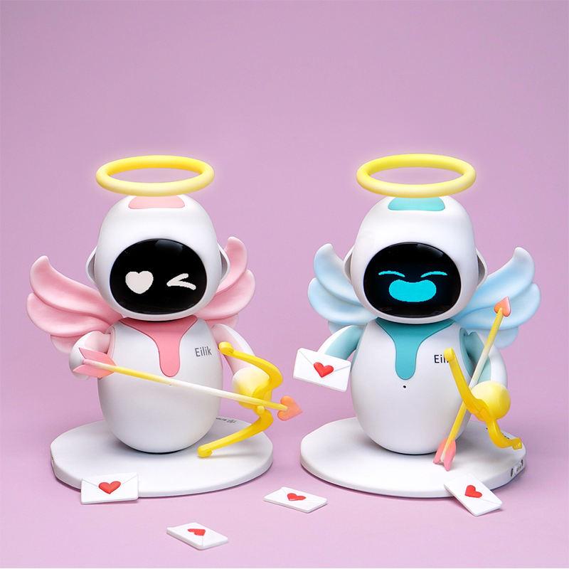 Eilik Robot Toy Smart Companion Pet Robot Настольная игрушка Настольный робот-компаньон синий и розовый