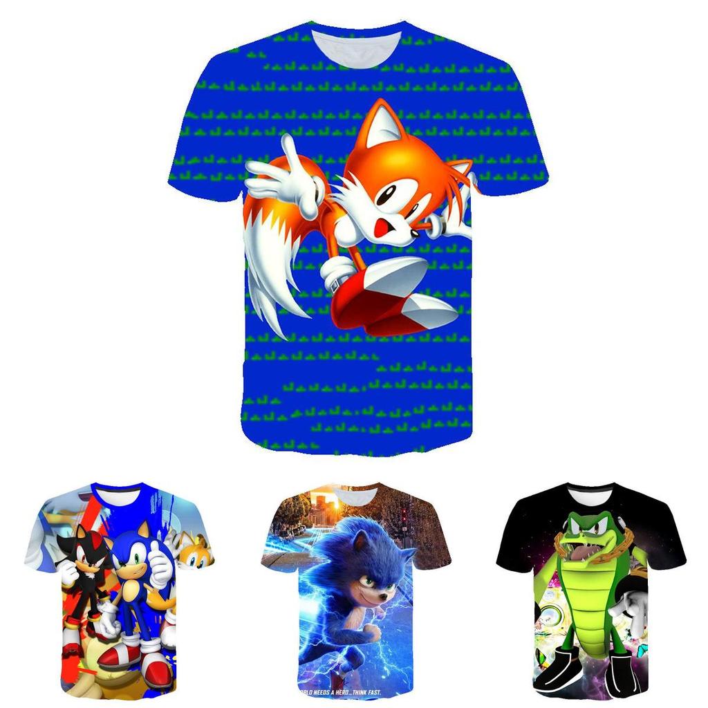 Stylish Sonic The Hedgehog Kids T-shirt With Colorful Cartoon Design For Boys And Girls