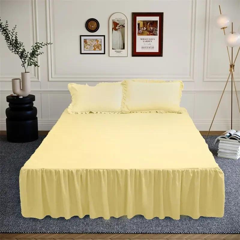 40 см большой юбка кровать юбка одинарная двойная машинная стирка одинарный кусок простыни на резинке корейский стиль простыни нескользящие покрывала