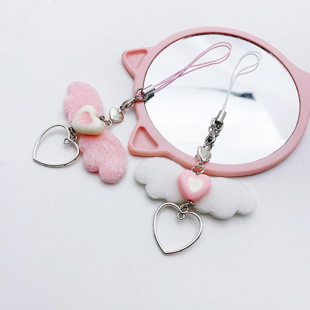 Winged Heart Phone Charm Acrylic Phone Chain Stylish Accessory Angel Wing Phone Pendant Perfect Gift for Women and Girls