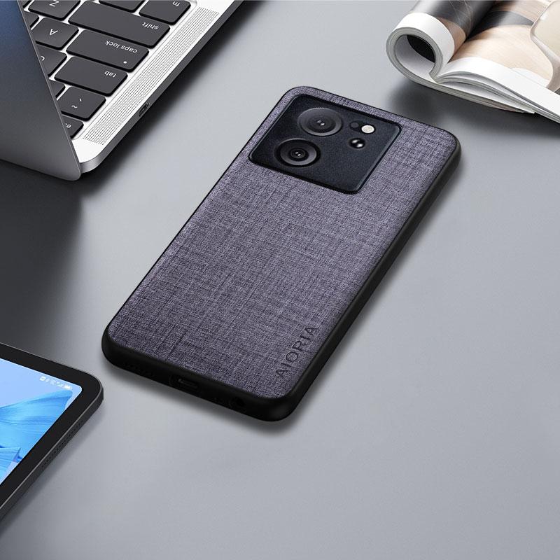 Чехол для Xiaomi 13T Pro 5G, чехол с текстильной текстурой, кожа, мягкий ТПУ и жесткий чехол для телефона из ПК для Xiaomi 13t, чехол