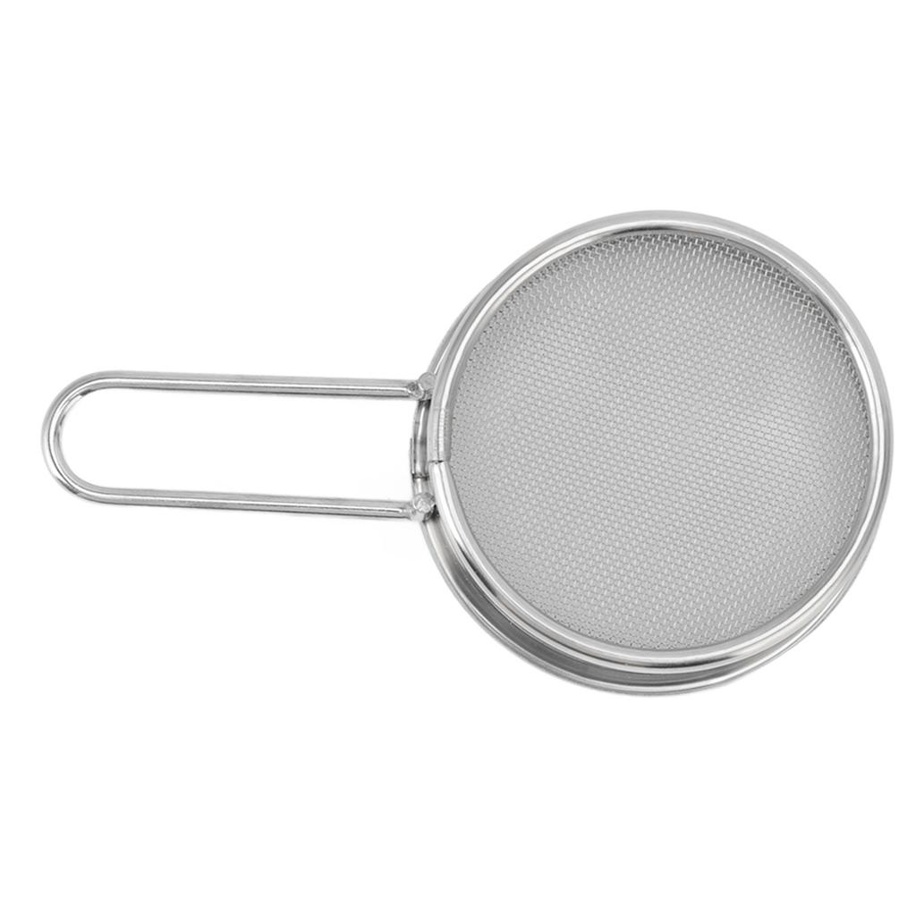 Flour Sieve Strainer 304 Stainless Steel Lightweight Easy Cleaning Ergonomic Handle Mesh Round