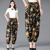 Summer Thin Lantern Pants for Elderly Women - High-End Elastic Loose Mom's Ankle-Cuffed Plus Size Trousers