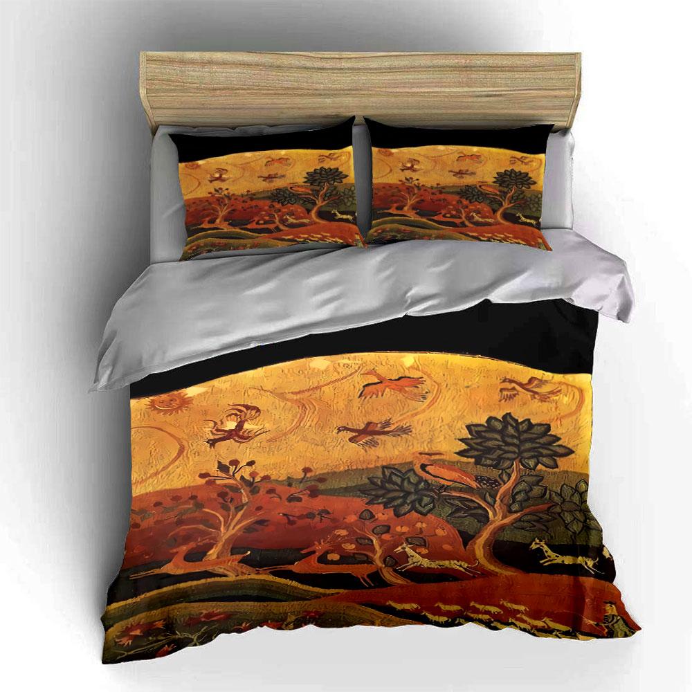 Savanna wildlife and trees. Bedding sets Duvet cover sets Duvet covers Pillowcases(1 * Duvet Cover 2 * Pillowcases, without duvet insert)