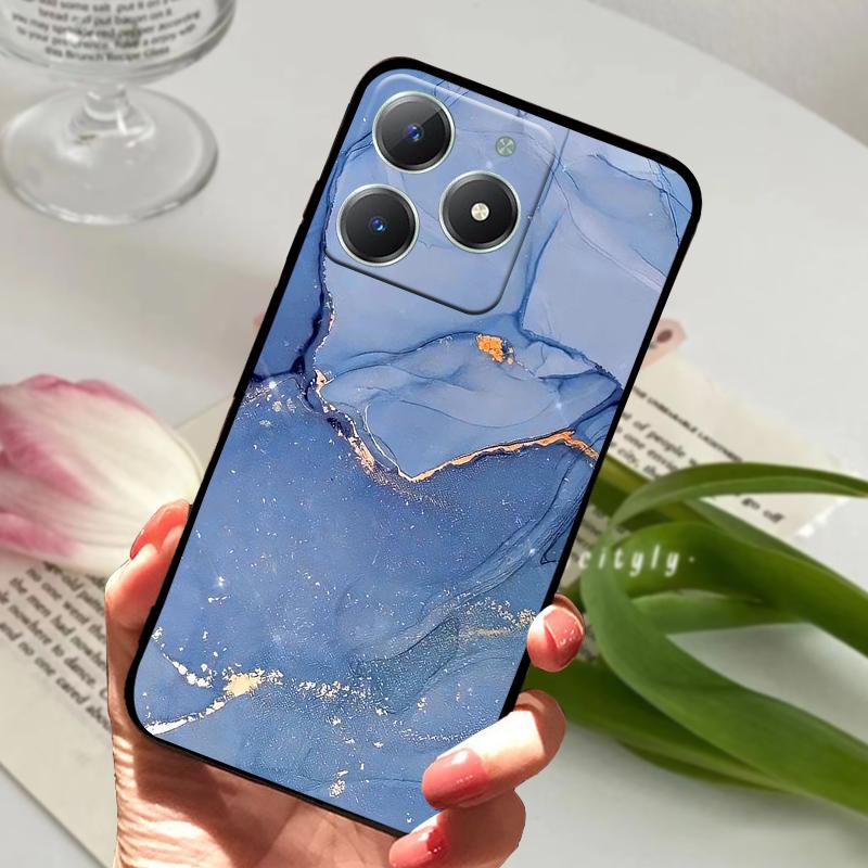 Чехол для Realme C61 RMX3939 Милый Мультяшный Мягкий Силиконовый TPU Задняя Крышка Телефона Для OPPO Realme C63 4G Ударопрочный Матовый Чехол Fundas