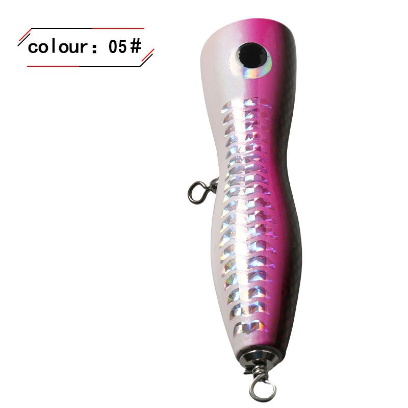 Wooden Popper Lure Topwater 15cm65g Trolling Jig Lure Artificial Bait Splash Surface Saltwater Freshwater Offshore Boat Fishing
