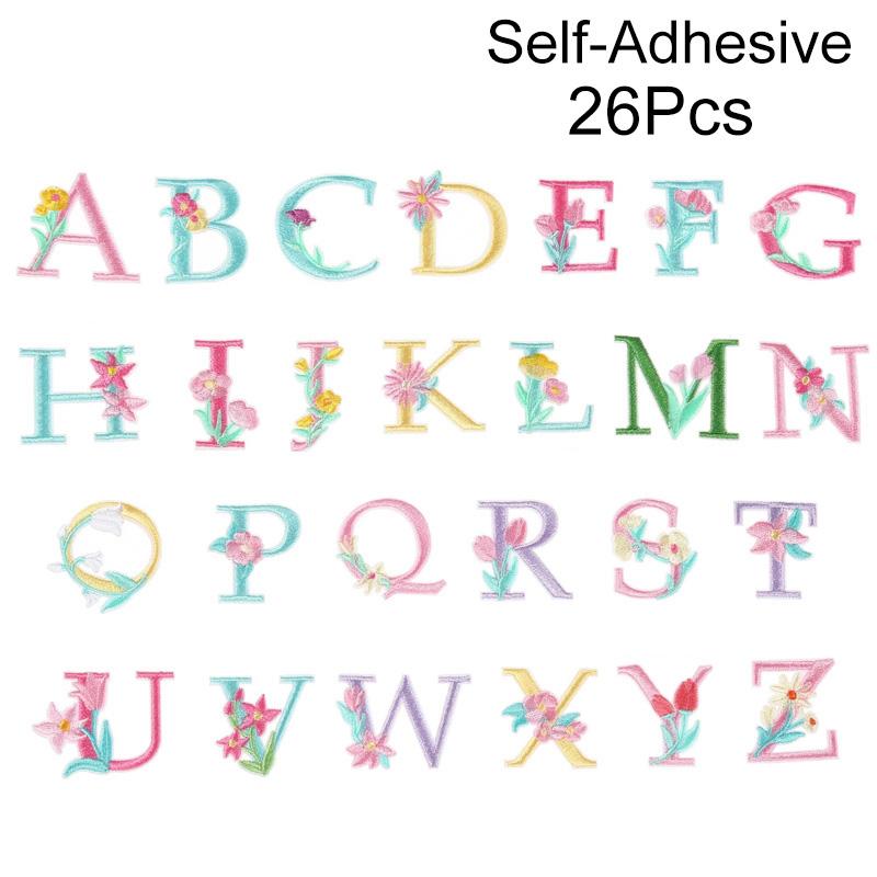 26 шт./лот самоклеящиеся значки для декора, термонаклейки для одежды, букв AZ, шляп, нашивок с буквами, сумок, пришивных аппликаций своими руками