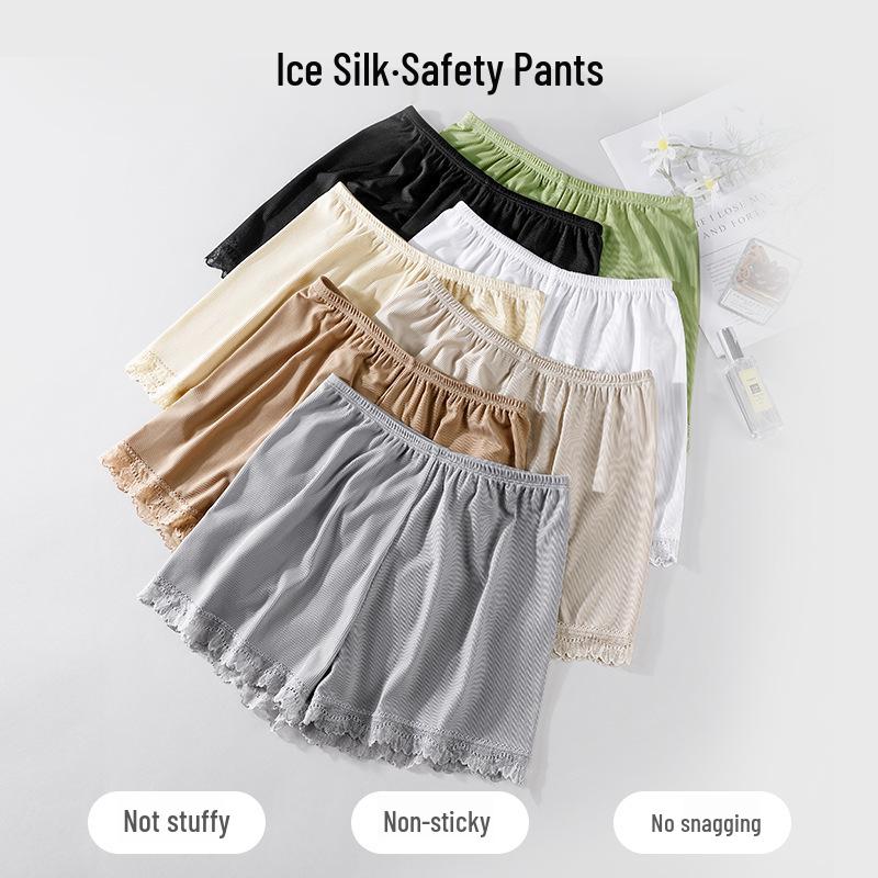 Женские защитные шорты Ice Silk: Свободный, Защита от солнца, Летний тонкий стиль, Большой размер, Одежда для улицы, Базовый слой.