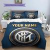 Custom Name,Inter Milan Pattern Bedding Home Decoration Birthday Gift ( 1 duvet cover + 2 pillowcase, without core),fan merchandise.