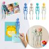 Skull Fridge Magnets with Movable Joints Halloween Poseable Skeleton Fridge Magnet Quirky Gothic Refrigerator Stickers for Kitchen Office