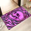 Psychedelic Skull Area Carpet, Crystal Velvet, Non-slip, Rectangular, Purple, for Bedroom, Porch, Interior Decoration Carpet