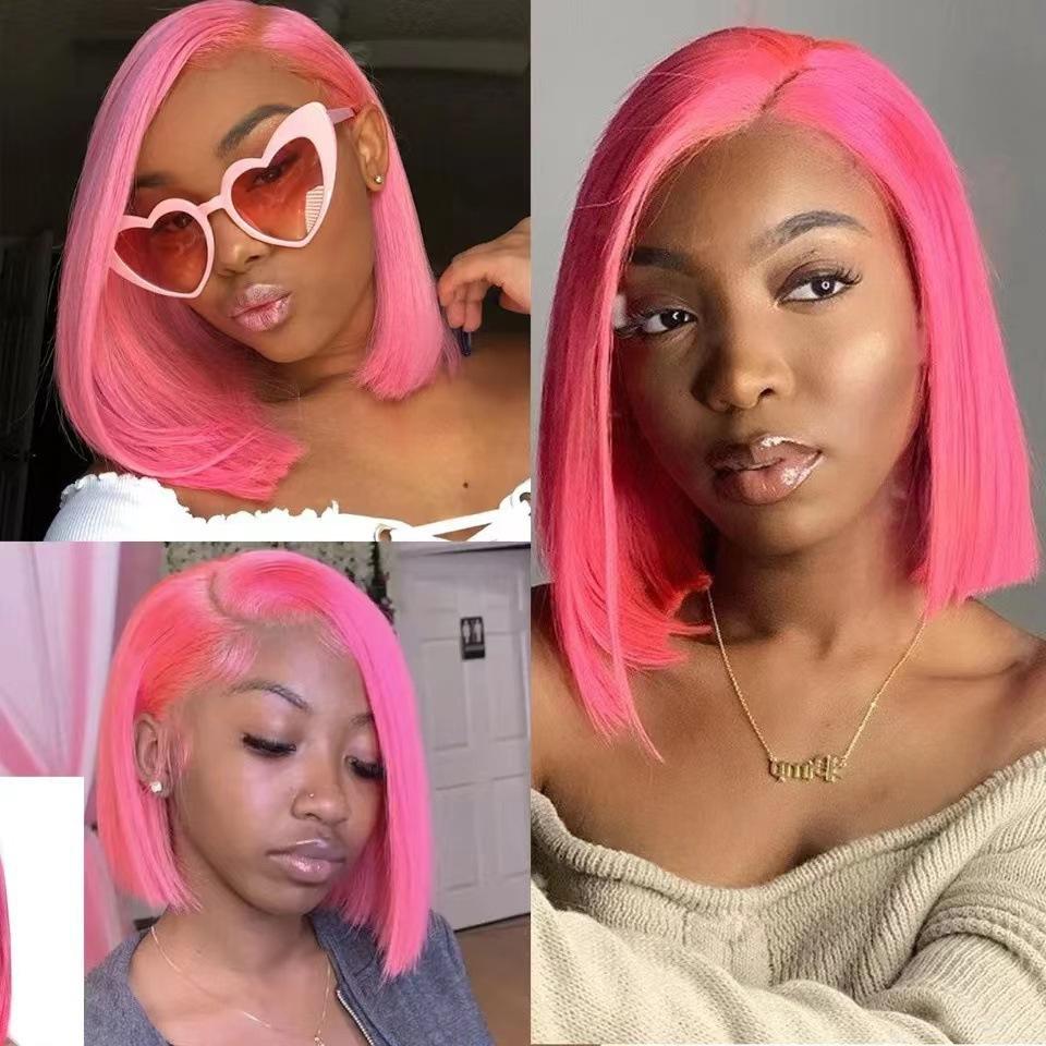 Front Bob Wig front lace wig, hot-selling Bobo head in Europe and America, short, natural and fashionable full head cover