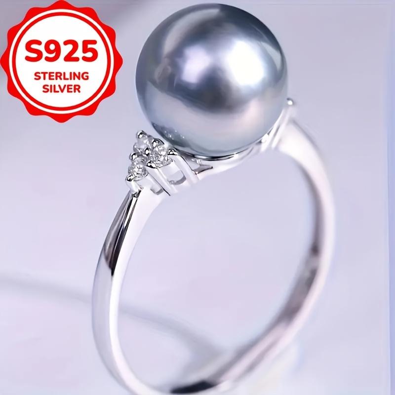 Элегантное винтажное кольцо из стерлингового серебра 925 пробы с жемчугом для женщин, модное богемное простое кольцо, повседневные украшения для вечеринок, подарки