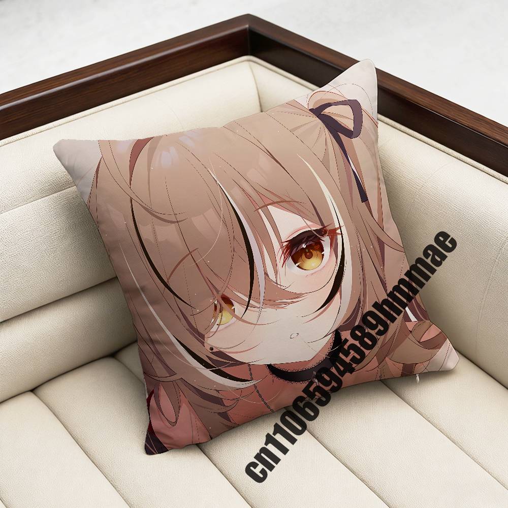 For N-Nanashi Mumei Moom Throw Pillow Case Sham 45X45Cm 35X35Cm Square Bedroom Pillowcase Cushion Cover