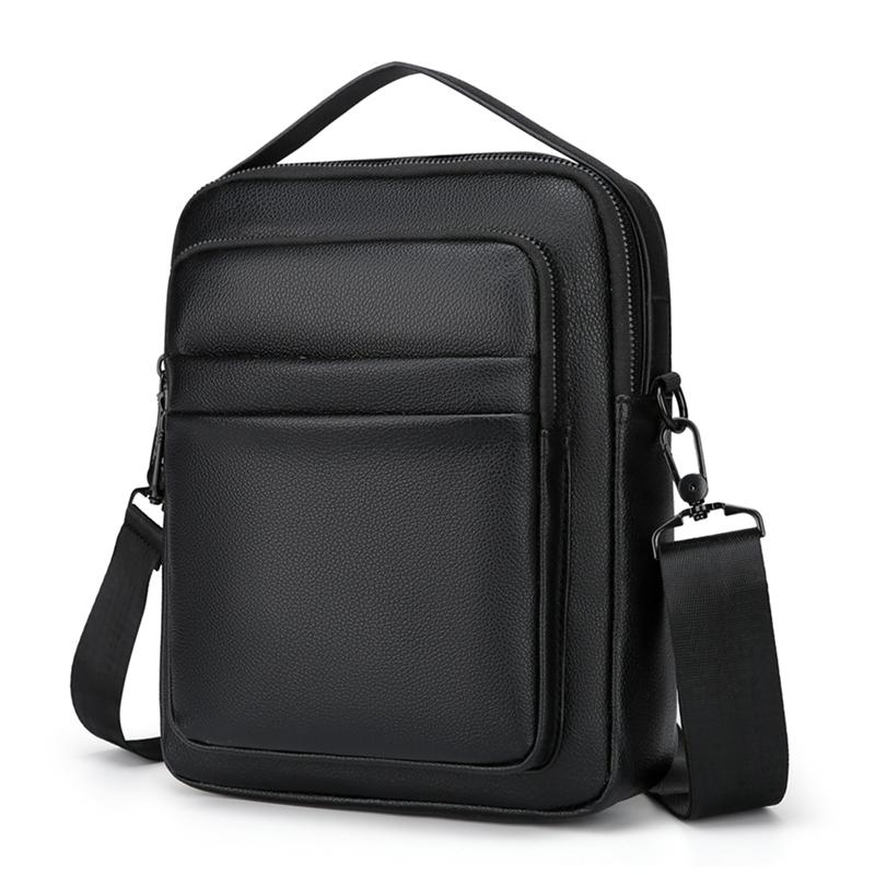 Business Style Multi-functional Men's Bag PU Leather Male Messenger Crossbody Bag Vintage Design Men's Waist Packs Shoulder Bag