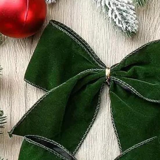 4/12 шт. Большой Рождественский Бархатный Бант Украшение Винтажный Однотонный Подвесной Бант Орнамент Для Дома Улицы Рождественская Праздничная Вечеринка Тканевый Бант Венок Украшение для Дерева