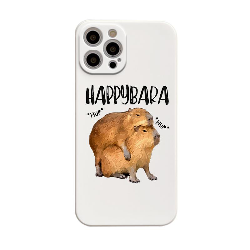 Чехол для телефона с милым мультяшным капибарой и прямым краем для Apple iPhone 14 11 12 13 Pro Max Mini X XS XR 7 8 Plus SE2