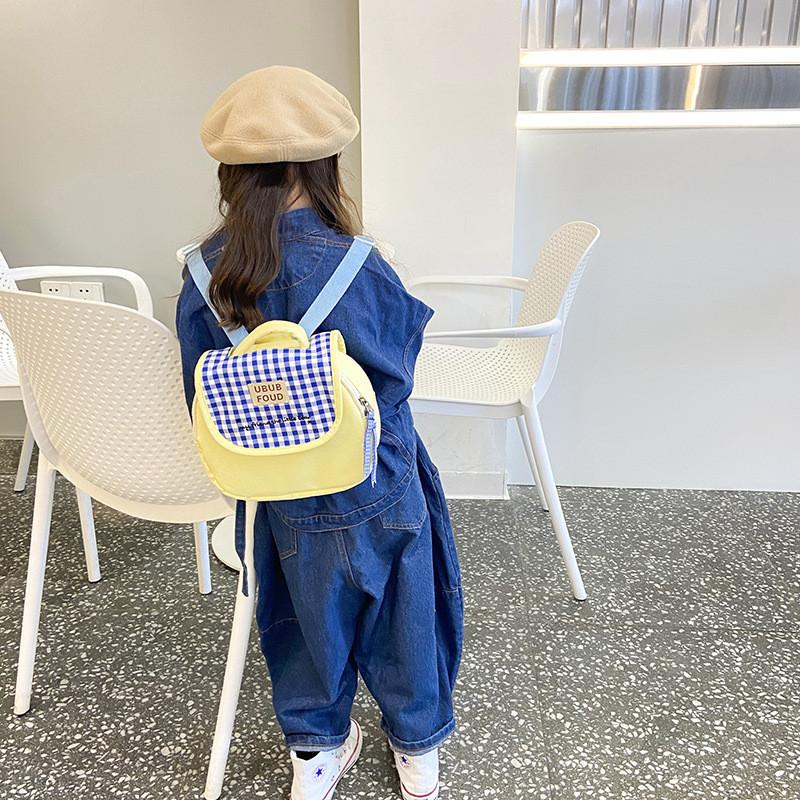 Attractive Checked Design Kids Backpack For School And Outdoor Activities Lightweight