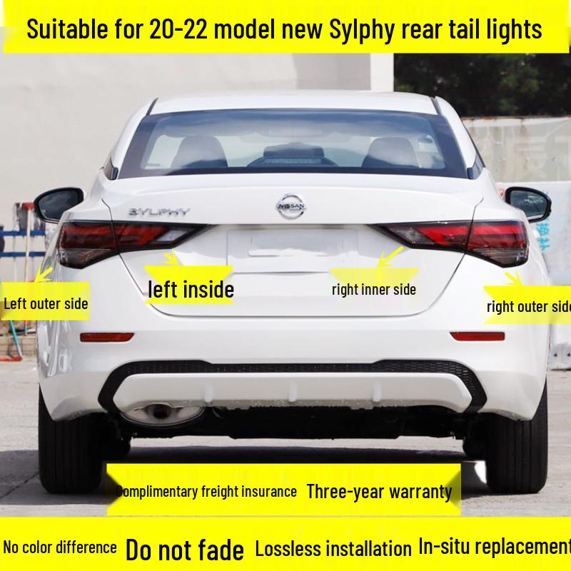 Compatible Taillight Assembly for 20-22 New Sylphy 14th Gen - Rear Brake Light Lampshade Housing Original