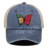 Butterfly Flag of Portugal Print Snapback Trucker Hat,Sunshade Non-Stretch Fabric Adjustable Baseball Hat